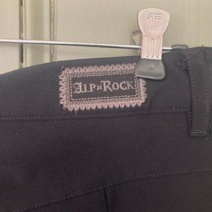 Alp N Rock womens moto pant black w/ faux leather trim size L